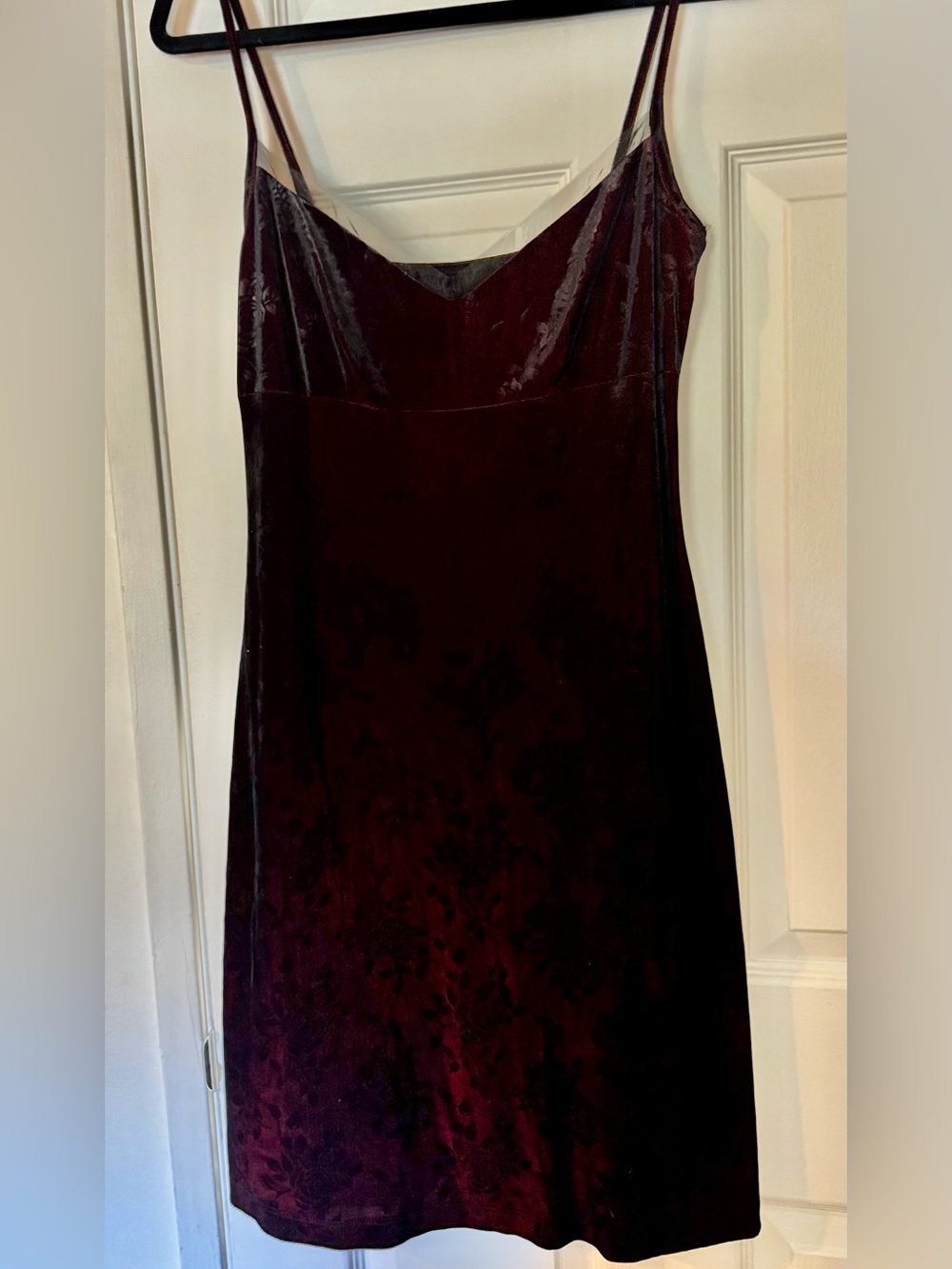 Vintage🥀 iridescent burgundy/blue floral velvet babydoll dress